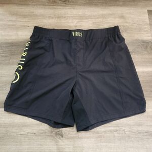 Virus‎ Mens Black Embroidered Pull On Athletic Lifting Running Shorts Size XXL